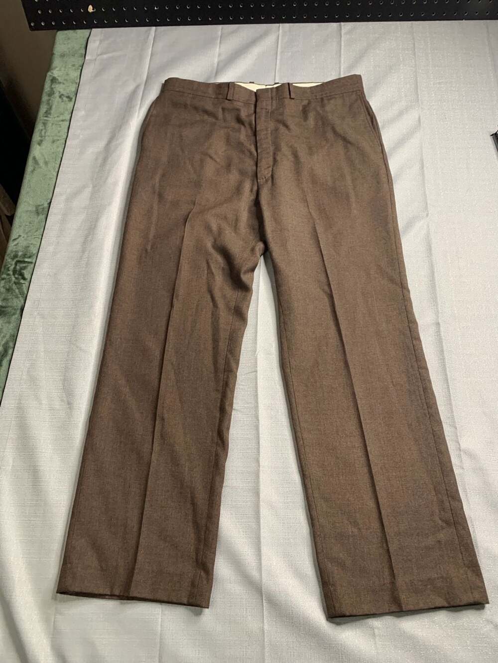 Vintage 70s Farah Hopsack Brown Dress Pants 34x29
